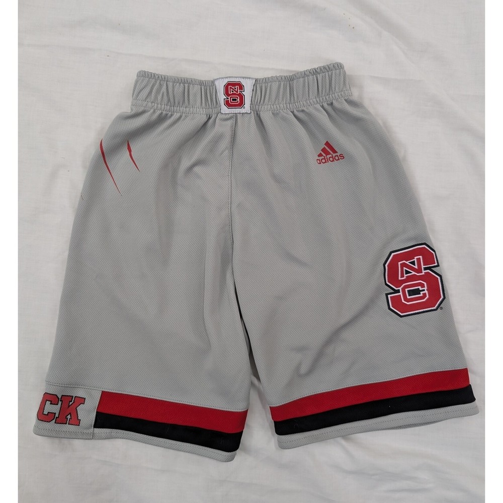 ADIDAS Athletic Youth Shorts Athleisure NC State Sz 7 Gray